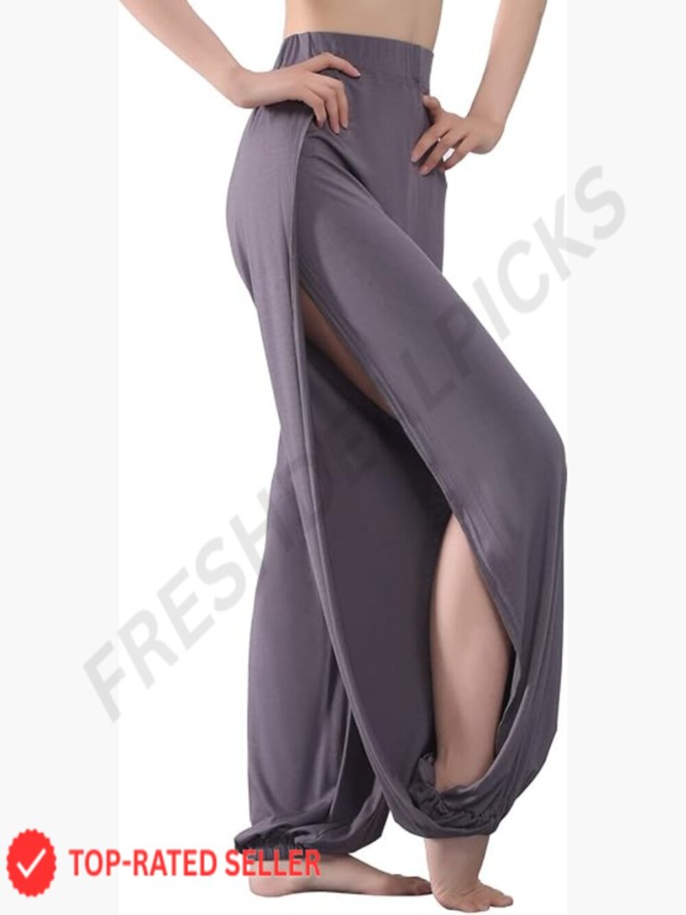 Soft Harem Yoga Dance Pants Flowy Low Rise Wide Leg with Pockets